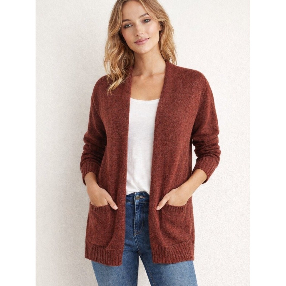 American Eagle Rust Knit Open Front Cardigan Size Medium